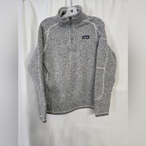 Patagonia Grey Knit Quarter Zip Fall Cozy Jacket Unisex Kids Size XL -14